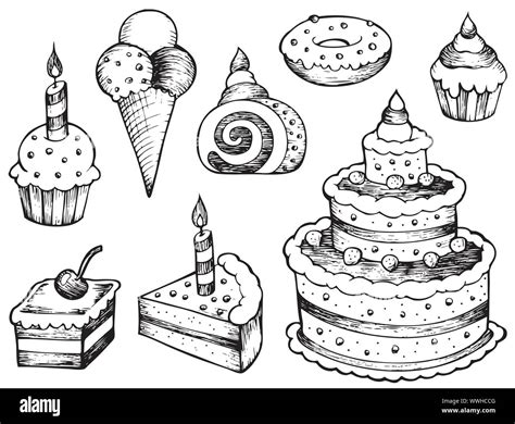 Cakes drawings collection Stock Vector Image & Art - Alamy