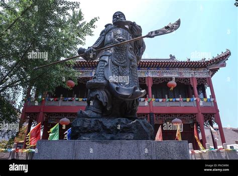 JINGZHOU, CHINA - Jun 7 2018: Guan Yu Statue. Guan Yu Temple. Travel in ...