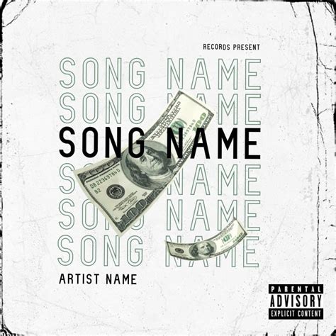 Song Money mixtape cover art design template | Album cover design ...