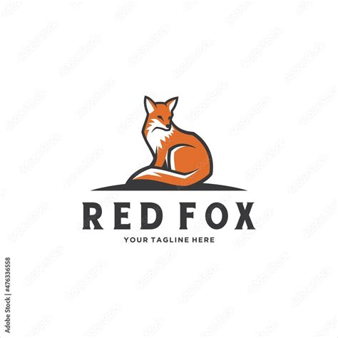 Red Fox Logo Design Vector Image Stock Vector | Adobe Stock