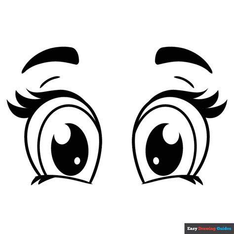 Cute Cartoon Eyes Coloring Page | Easy Drawing Guides