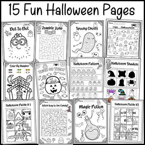 Halloween Fun Activity Bundle Coloring Pages Ordering Numbers Morning ...