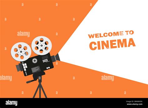 Movie time concept. Template for cinema poster, banner. Illustration of ...