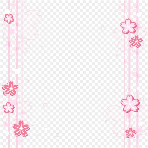 Cherry Blossom Border Vector PNG Images, Cute Cherry Blossom Sticker Border Vector, Cherry ...