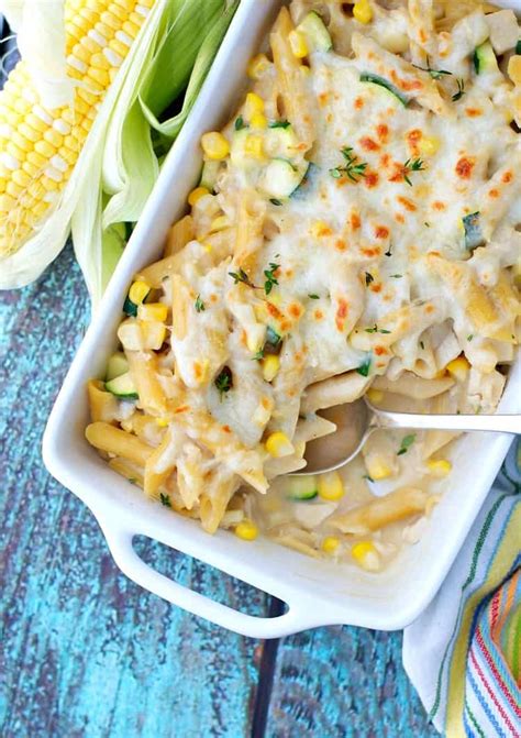 Chicken Penne Casserole with Corn and Zucchini - The Seasoned Mom