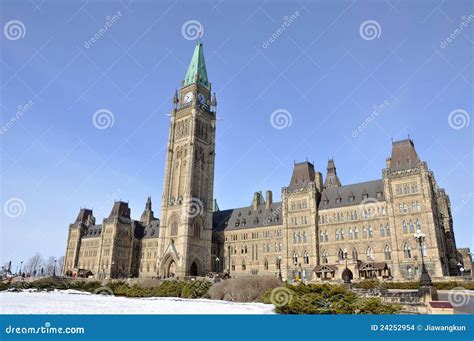 Parliament Buildings Winter View, Ottawa, Canada Stock Photo - Image of ...