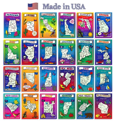 U.S. State Map Postcard Set of 50. Postcards variety pack. | Etsy