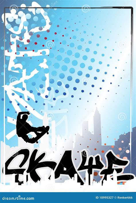 Graffiti Skateboard Color Poster Background 2 Cartoon Vector | CartoonDealer.com #10995327