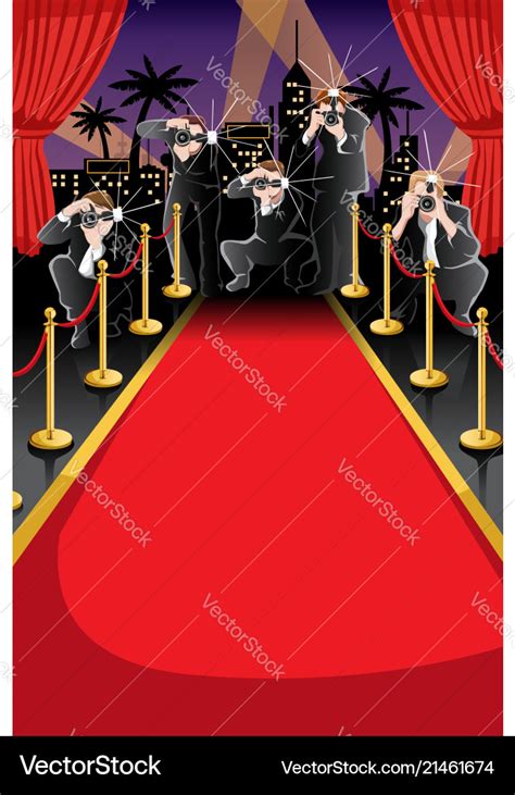 Red carpet and paparazzi background Royalty Free Vector