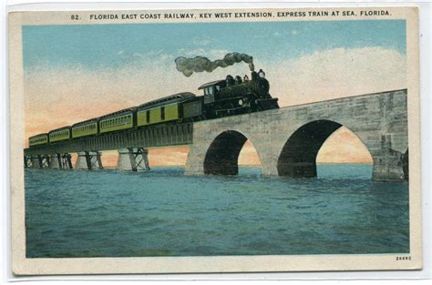 Florida East Coast Railway Train Key West Extension Florida 1920s postcard | Topics ...