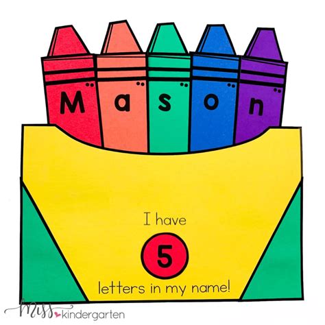 Crayon Box Name Craft - Miss Kindergarten