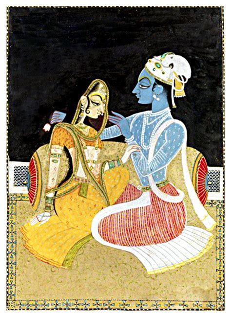 Radha Krishna - Kishangarh painting, 18th-century school of the Rājasthanī style of Indi ...