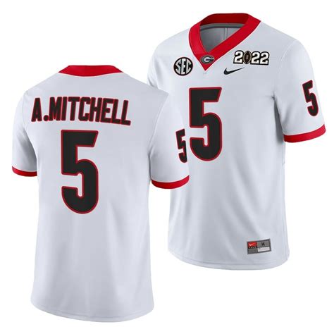 Georgia Bulldogs #5 Adonai Mitchell 2021 CFP National Champions White Jersey - Robert Henrys