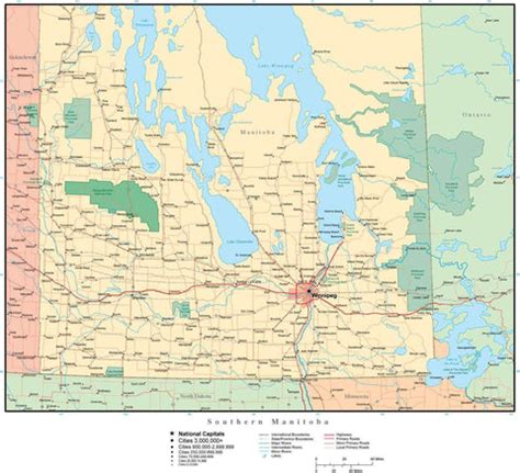 Southern Manitoba map in Adobe Illustrator vector format