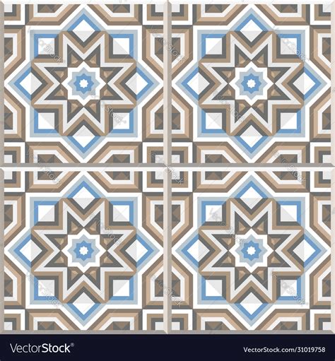 Portuguese floor tiles design seamless pattern Vector Image