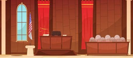 Empty Courtroom Cartoon
