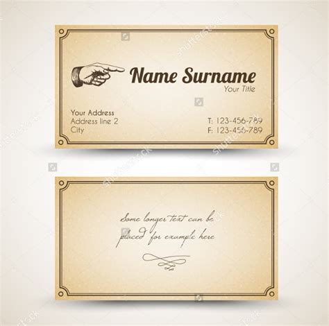 Vintage Business Card Template - 29+ Free & Premium Download