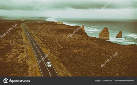 Aerial View Twelve Apostles Coastline Stormy Afternoon Stock Photo by ...