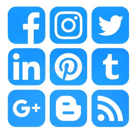 Blue Social Media Logos