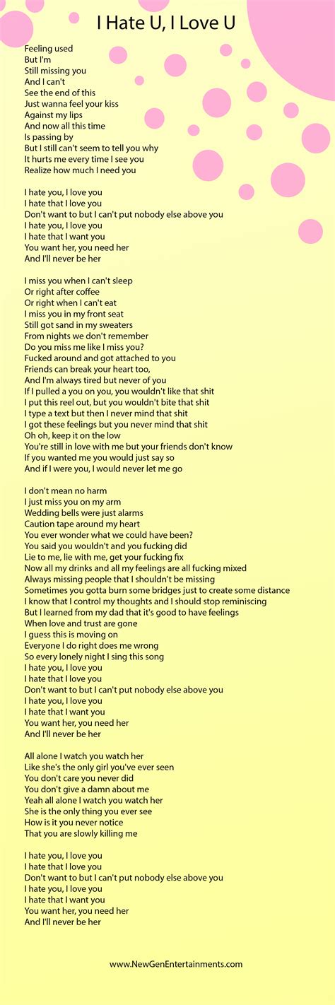 I Hate You I Love You | Lyrics | Gnash – New Gen Entertainments