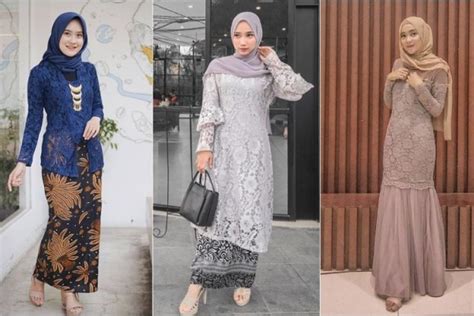 8 Inspirasi Dress & Kebaya Brokat dengan Hijab buat Kondangan