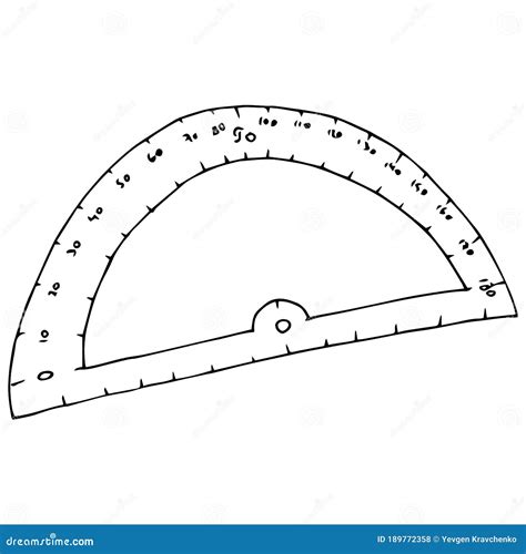 Protractor For Geometry Icon. Vector Illustration Of A Protractor With ...