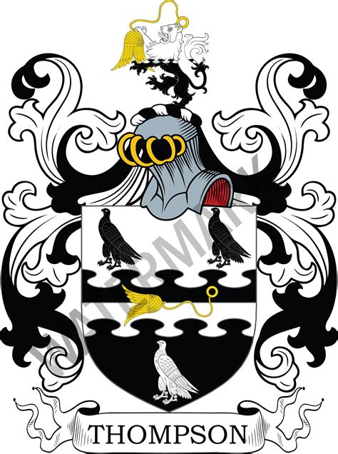 Thompson Family Crest Digital Download Thompson Coat of Arms JPG File ...