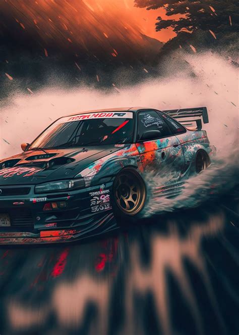 'Japan City Drift Car' Poster by Anton | Displate