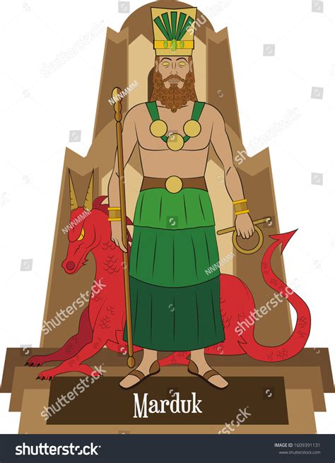 Illustration Vector Isolated Mesopotamian Mythical God: vector de stock ...