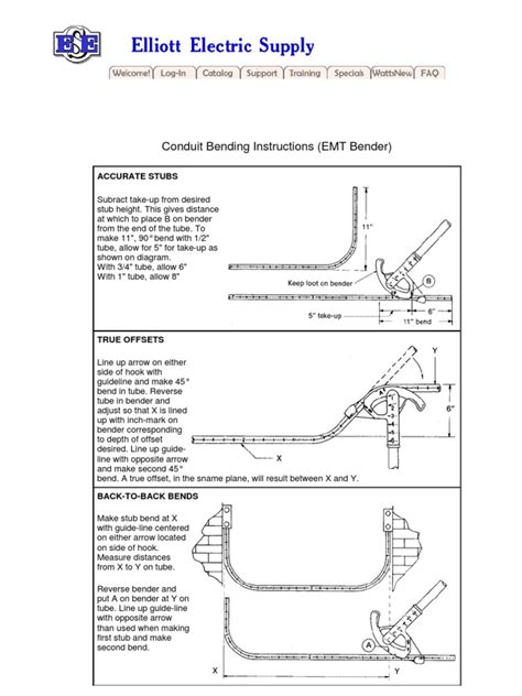 Conduit Bending Take Up Chart