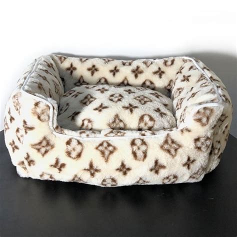 Monogram Designer LV Cozy Dog Bed | Supreme Dog Garage