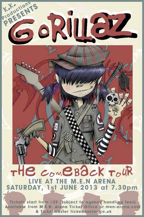 Gorillaz gig poster for M.E.N. Arena, June 2013. | Retro poster, Music ...