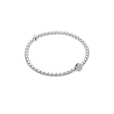 Eka Tiny 18ct White Gold Diamond Circle Bracelet