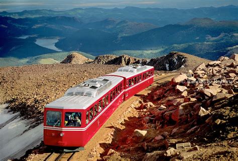 PIke's Peak Cog Railway reaches the summit of Pike's Peak, near ...