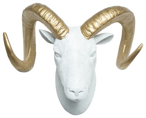 Interior illusions - GOAT HEAD TAXIDERMY WHITE/GOLD - View in Your Room ...