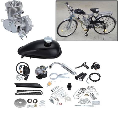 Ambienceo Cycle Petrol Gas Engine Bicycle Conversion Kit for Motorized Bike (50cc Silver ...