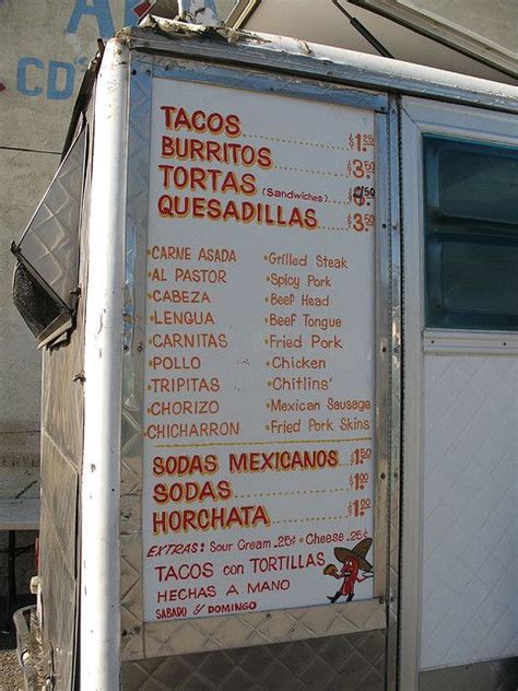 Taco truck menu, Fruitvale | Taco food truck, Food truck menu, Food truck design