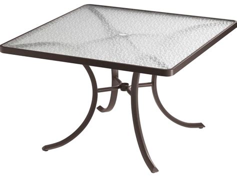 Tropitone Acrylic Cast Aluminum 42''Wide Square Dining Table with Umbrella Hole | TP1877AU