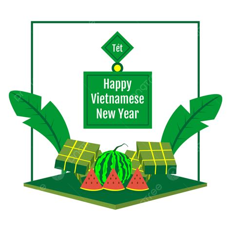 Vietnamese New Year Clipart Transparent Background, Vietnamese New Year Tet 03, Watermelon ...