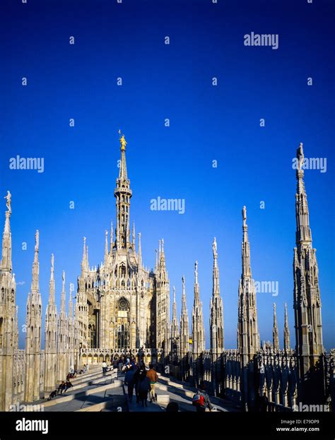 Rooftop of Duomo cathedral Milan Lombardy Italy Stock Photo - Alamy