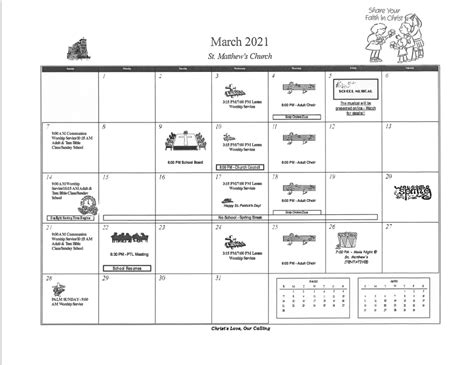 St. Matthew Lutheran Church and School - Calendars