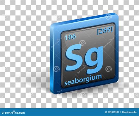 Seaborgium Sg Chemical Element. Seaborgium Sign With Atomic Number ...