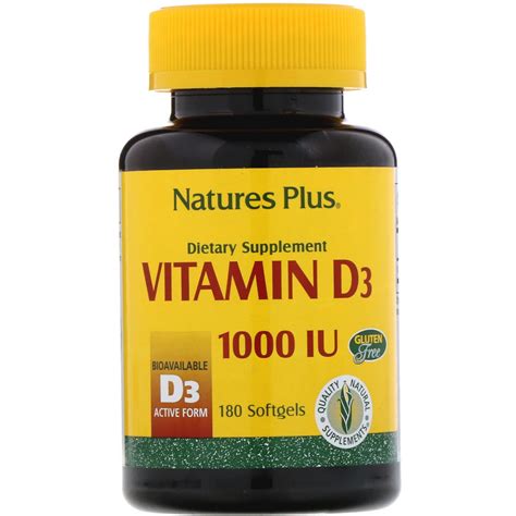 Nature's Plus, Vitamin D3, 1000 IU, 180 Softgels | By iHerb