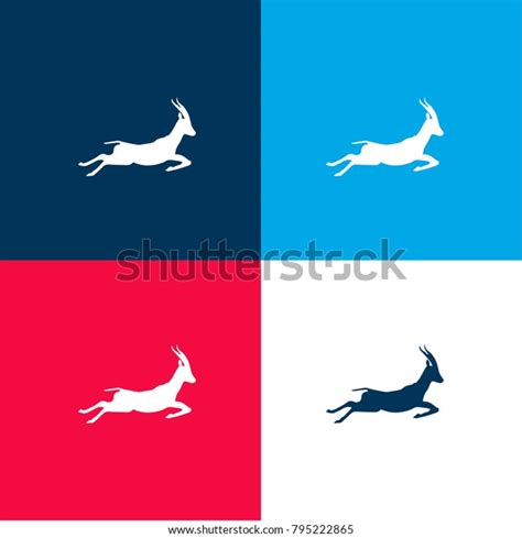 Gazelle Running Silhouette Four Color Material Stock Vector (Royalty ...