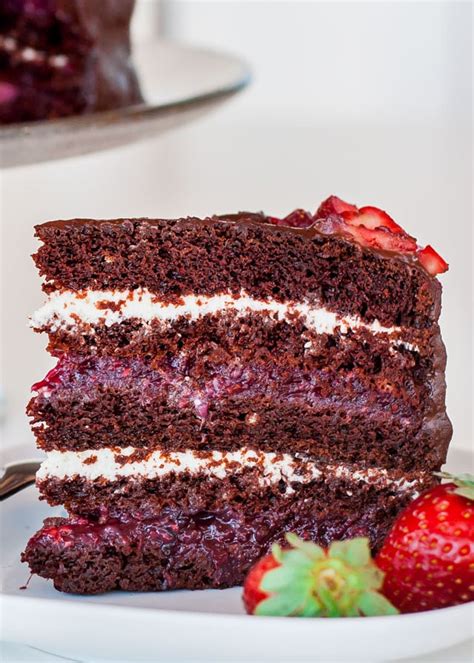 Chocolate Cake with Mixed Berry and Cream Cheese Filling - Jo Cooks