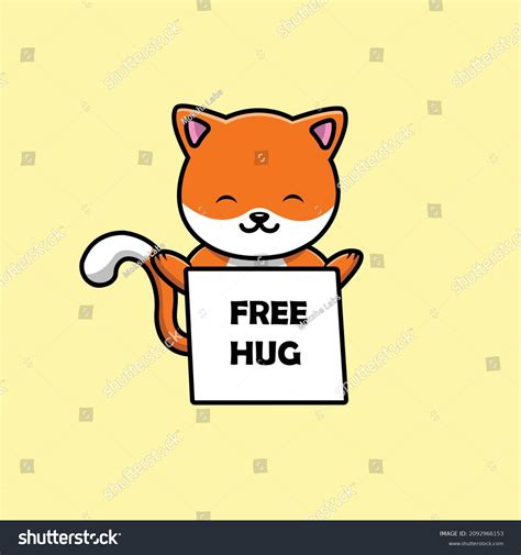 Cute Cat Free Hug Board Cartoon Stock Vector (Royalty Free) 2092966153 | Shutterstock