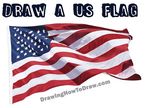 How to Draw a Realistic US Flag / American Flag - Step by Step Drawing ...