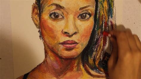 Tracy Perkins Cray Pas Expressionist Oil Pastel Portrait - YouTube