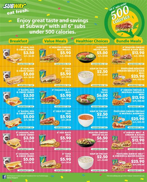 Subway latest Discount Coupons lets you save lots on Breakfast, Value & Bundle Meals | Great ...