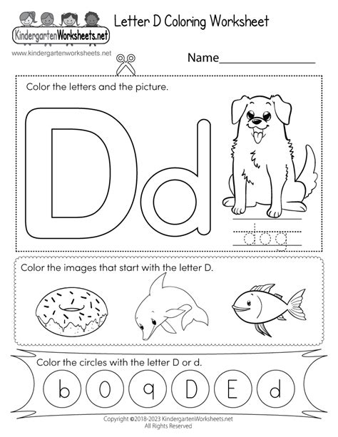 Letter D Coloring Worksheet - Free Printable, Digital, & PDF